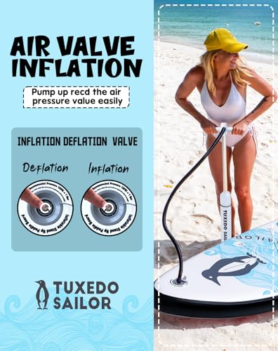 Image of Tuxedo Sailor 10'6 inchx33 inchx6 inch Inflatable Stand Up Paddle Board with Premium SUP Accessories,Paddle Boards for Adults & Youth of All Skill Levels
