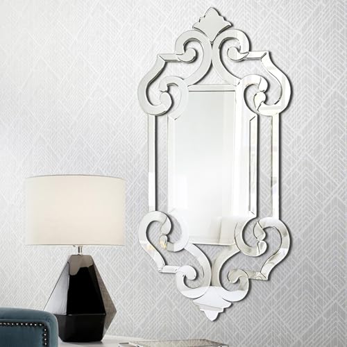 Image of Small Clarice Rectangular Venetian Wall Hanging Mirror, 41 x 22 Inch