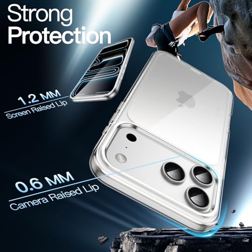 Image of JETech Case for iPhone 17 Pro Max 6.9-Inch, Non-Yellowing Shockproof Phone Bumper Cover, Anti-Scratch Clear Back (Clear)