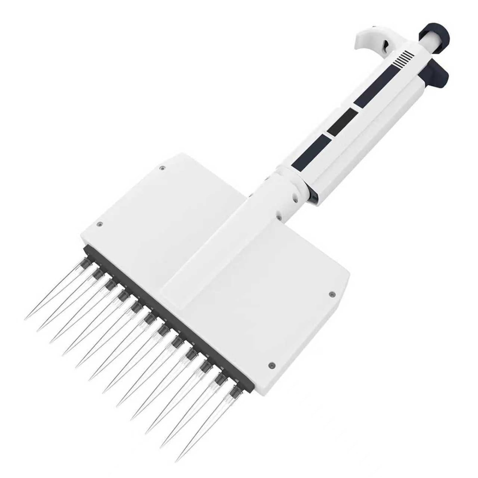 Pipetas de micropipeta, 12 canales, 0.5-300ul, pantalla digital de volumen, cabezal giratorio de 360°, uso de laboratorio de precisión, entrega de muestras líquidas