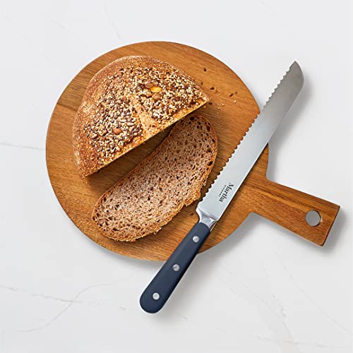 Marthastewarteastwalk14piecehighcarbonstainelesssteelcutlerysetwabstriplerivetedforgedhandleacaciawoodblocknavyblue  Urban Country Home Decor Martha stewart eastwalk 14 piece high carbon staineless steel cutlery set wabs triple riveted forged handle acacia wood block navy blue  urban country home decor