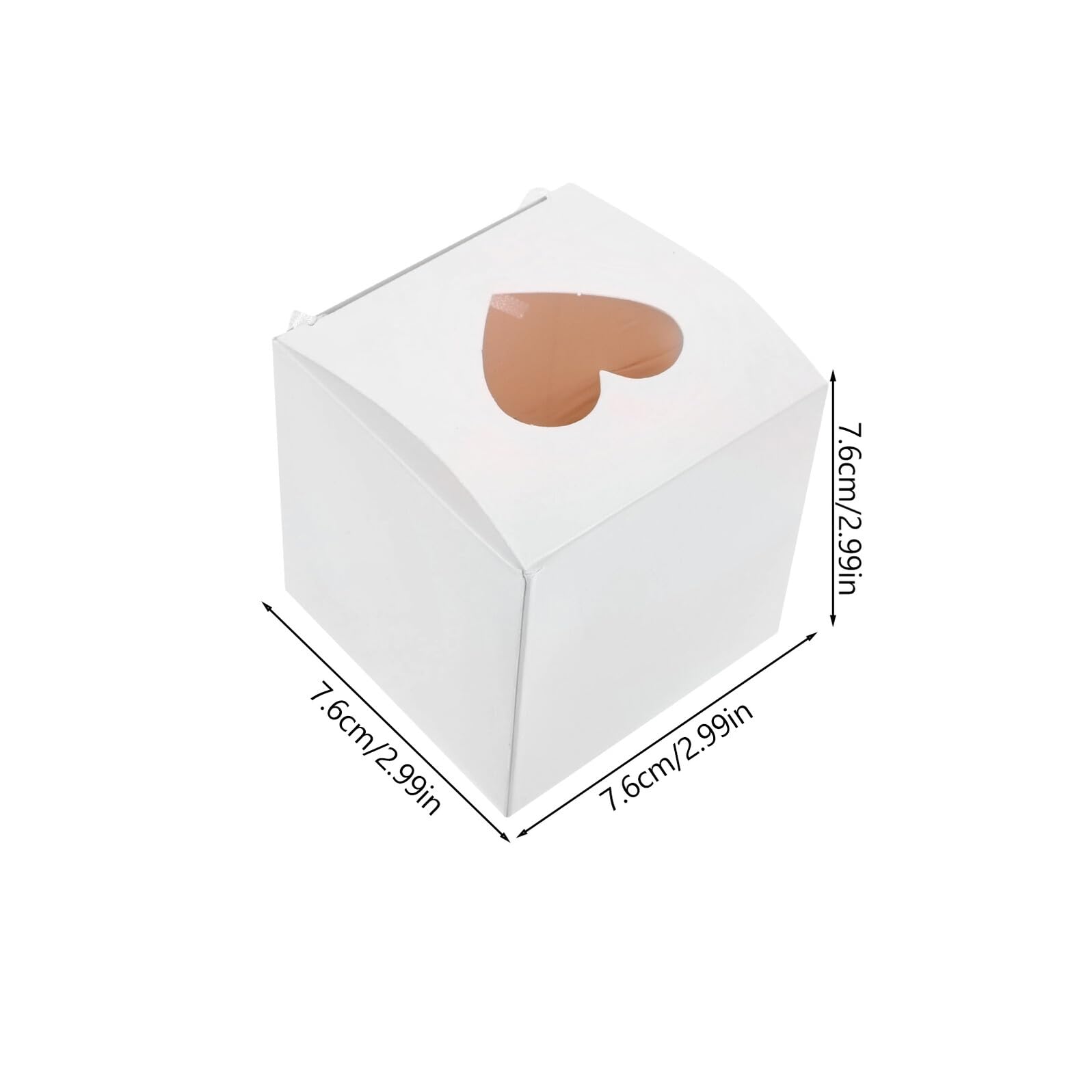 LOORGVEL 50 Cajas de Papel para Dulces Ventana Corazón Caja para Regalos de Boda Embalaje para Fiesta Tamaño Mediano Adecuado para Obsequios y Detalles de Invitados
