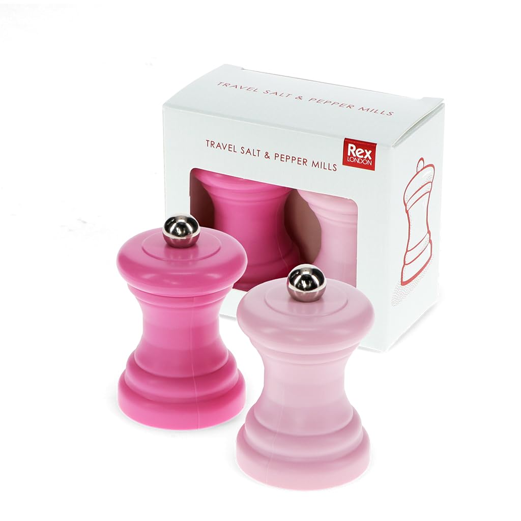 REX London Salt and Pepper Shakers Set, Modern Table Seasoning Pots, Compact Salt Dispenser and Pepper Pot, Stylish Kitchen Dining Accessories, Novelty Design Salt & Pepper Set