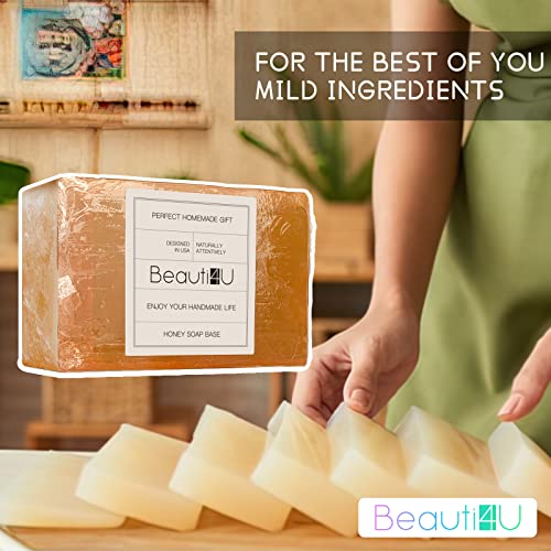 Beauti4U 2Lb Honey Soap Base - Soap Making Supplies With Soap Making - Melt And Pour Soap Base - Melt And Pour Soap - Soap Making Supplies - Organic Soap Base For Soap Making #TOP5