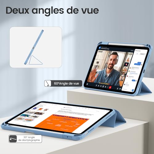 Coque iPad 11e Gén Anti-Rayures Transparente Résistante avec Support Stable - 3