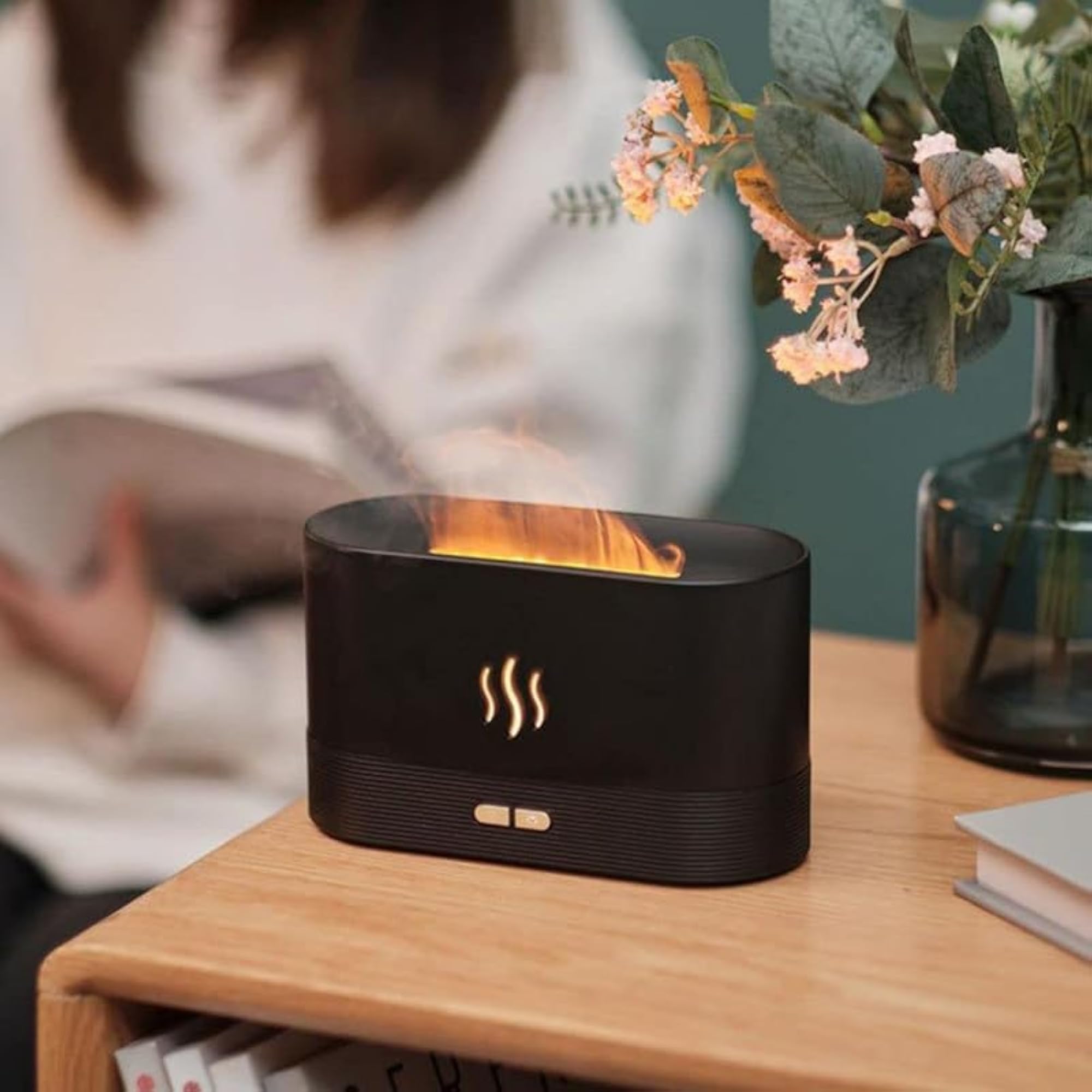 Desktop Flame Aromatherapy Air Humidifier, Upgrade Mist Diffuser