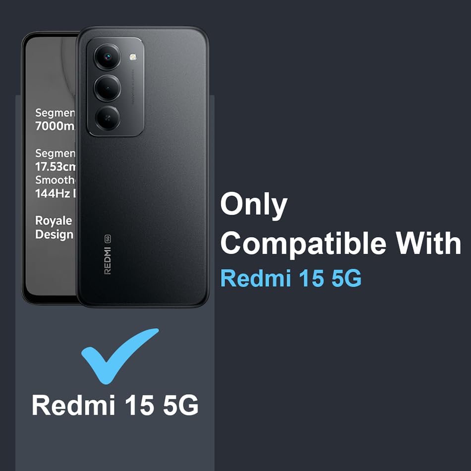Image of Fashionury Crystal Clear Case for Redmi 15 5G | Yellowing Resistance | Transparent TPU Silicone | Raised Camera Lips | Slim Transparent Cover
