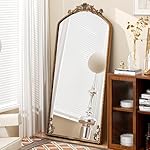Gold Arched Full Length Mirror 71"×32", Large Traditional Vintage Baroque Inspired Mirror Floor Mirror, Ornate Antiqued Bronze Mirror for Wall, Body Mirror for Living Room/Bedroom/Hallway/Home Decor - Image 4