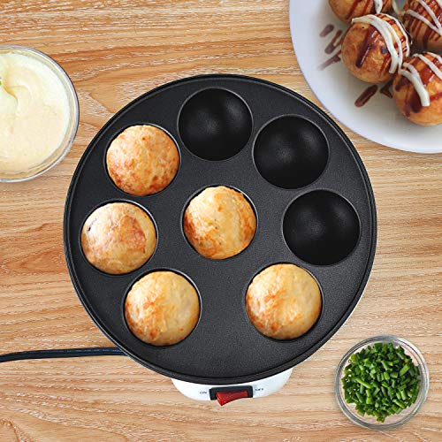 image for Health and Home Electric Japanese Takoyaki Octopus Pan 8- Balls Maker 