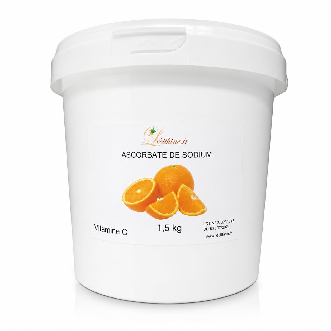 VITAMINE C ASCORBATE DE SODIUM EN POUDRE POT DE 1,5 Kg, PORT GRATUIT