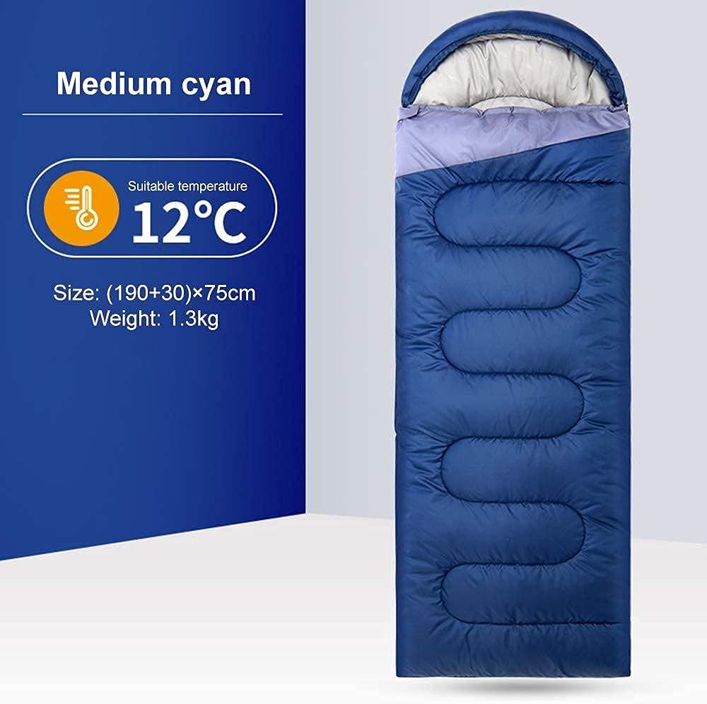 Sacco a Pelo Ultra Caldo Leggero Sacchi a Pelo per Adulti Autunno Inverno con Sacco a Compressione Indoor Outdoor (Cyan 1.75kg)