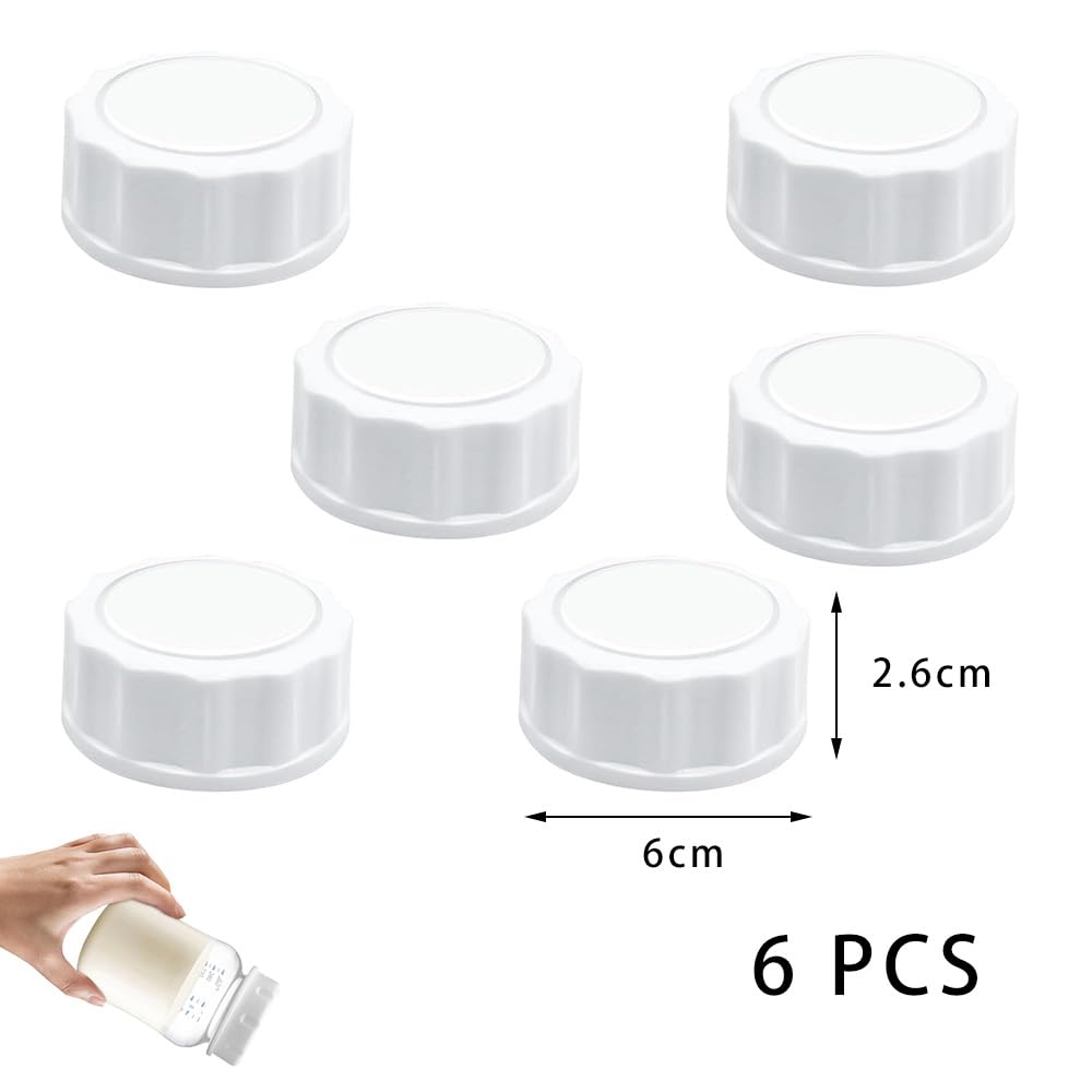 6 Pezzi Tappi per Biberon Tappi di Ricambio a Cupola per Biberon con Anello di Tenuta Coperchi a Cupola per Biberon in Plastica e Vetro