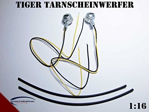 Preisvergleich Produktbild Tiger Tarnscheinwerfer Metall mit LED und Kabel für Heng Long