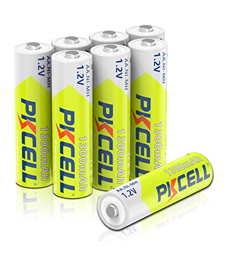 Rechargeable AA Batteries NiMH Batteries AA Batteries1300 mAh 1.2V 8 Counts Pre-Charged Batteries Double A Batteries for Electronic Equipment