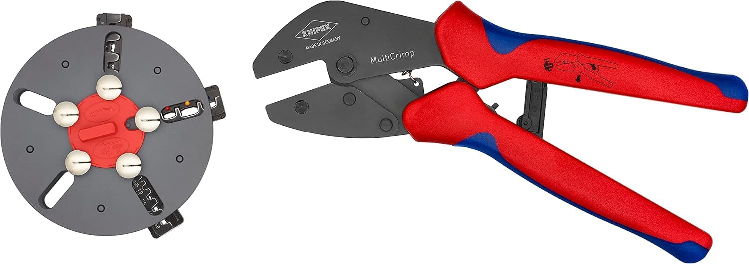 KNIPEX MultiCrimp Crimpzange, 97 33 01 | Mit Wechselmagazinmit Mehrkomponenten-Hüllen 250 mm