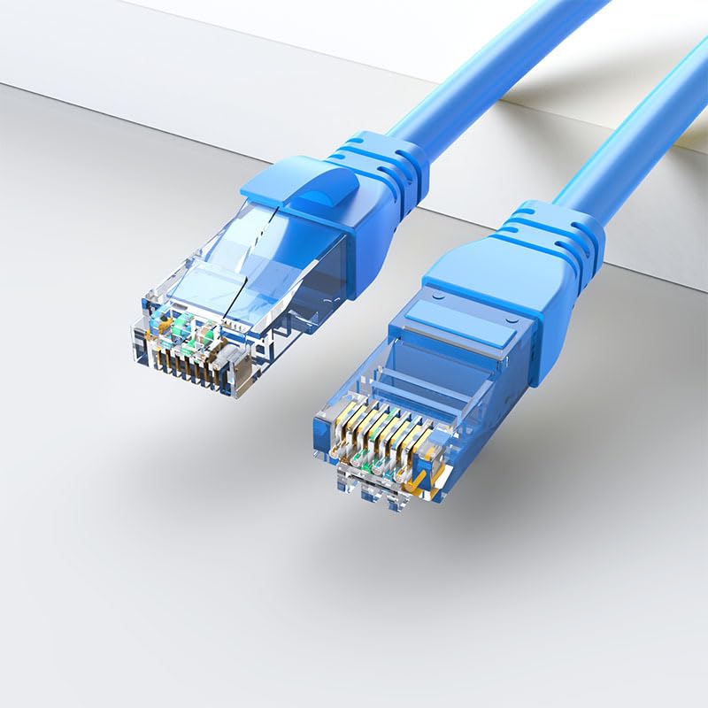 Cable Ethernet Cat 6 plano 2 m azul RJ45 miniatura 1