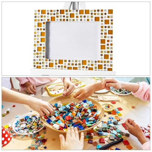 sourcing map Buntglasplatte Mosaikfliese 7,9 Zoll x 5,9 Zoll Armee Grün Buntglasplatten für Bastelarbeiten DIY Kunstprojekt