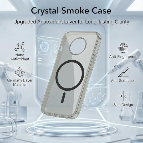Image of Jkobi Lifetime Anti-Yellow MagSafe Compatible Clear Back Cover Case for OnePlus 7T (Sleek Hard Crystal | Shockproof and Camera Protection)