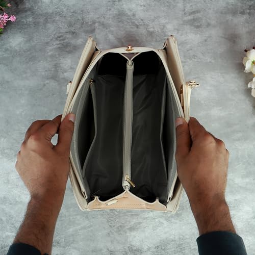 Image of NFI essentials Satchel Bags Ladies Purse Handbag Premium Women Shoulder Travel Bag for Work Gifts for Wife /Mother /Sister Stylish Office College Party Bag