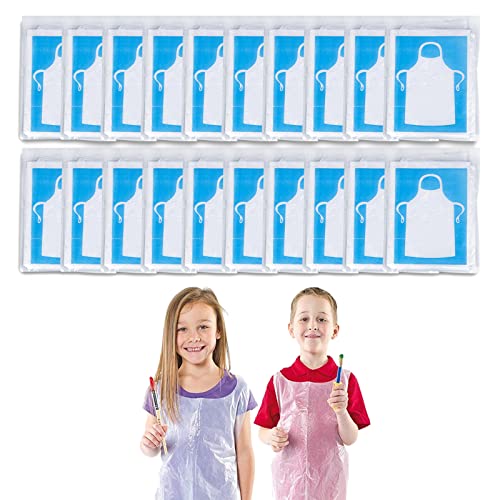 TUKNN Tablier Plastique, Tablier Enfant, 20 Pièces