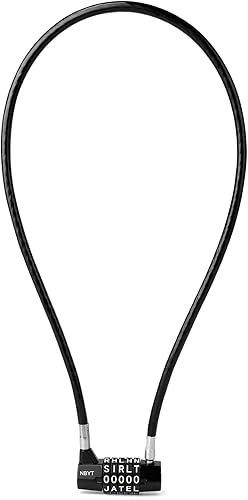 Cerradura de combinación reiniciable de 5 palabras, cerradura de letra, candado de seguridad para el hogar con cable antirrobo de 0.315 pulgadas