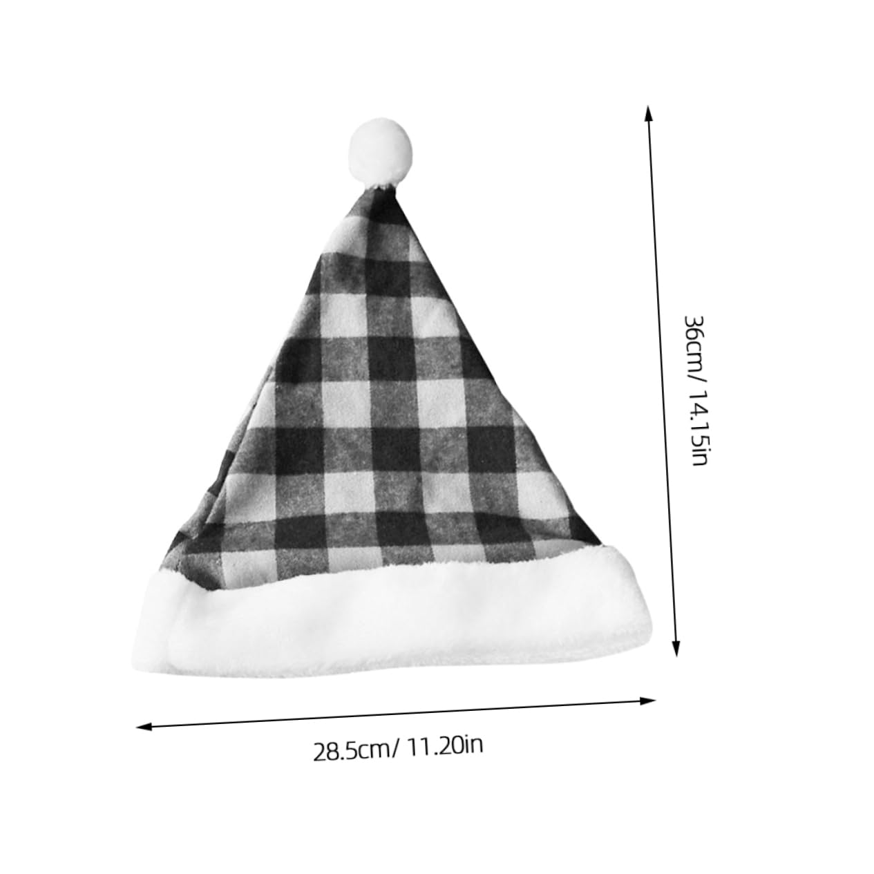 ABOOFAN Chapeau de Noël Classique Bonnet de Père Noël Accessoire pour Unisexe avec Motif à Carreaux pour Décoration et Photos