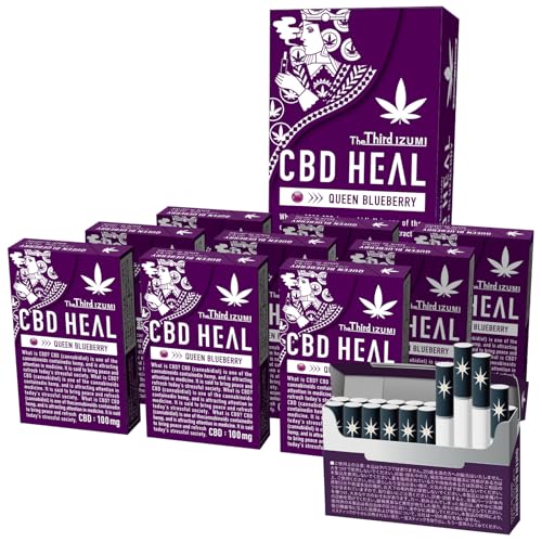 The Third IZUMI サードイズミ 加熱式タバコ ニコチンゼロ 禁煙 電子タバコ 禁煙グッズ 禁煙パイポ ニコチンなし 健康グッズ (1カートン(10箱), クイーンブルーベリー)