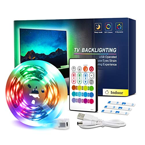 TV Backlight 8.3ft 5050 RGB LED Strip Lights with Remote for 42-50in TV