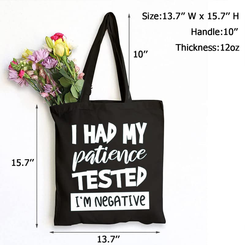 SAUIVD Sarcastic Saying Tote Bag Funny Bag for Women Canvas Duffel Bag Eco Cotton Friendly Large Bag