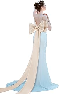 Extra Long 67" Satin Big Bow Detachable Train Removable Sweep Train Waist Sash Belt for Bride Formal Wedding Dress