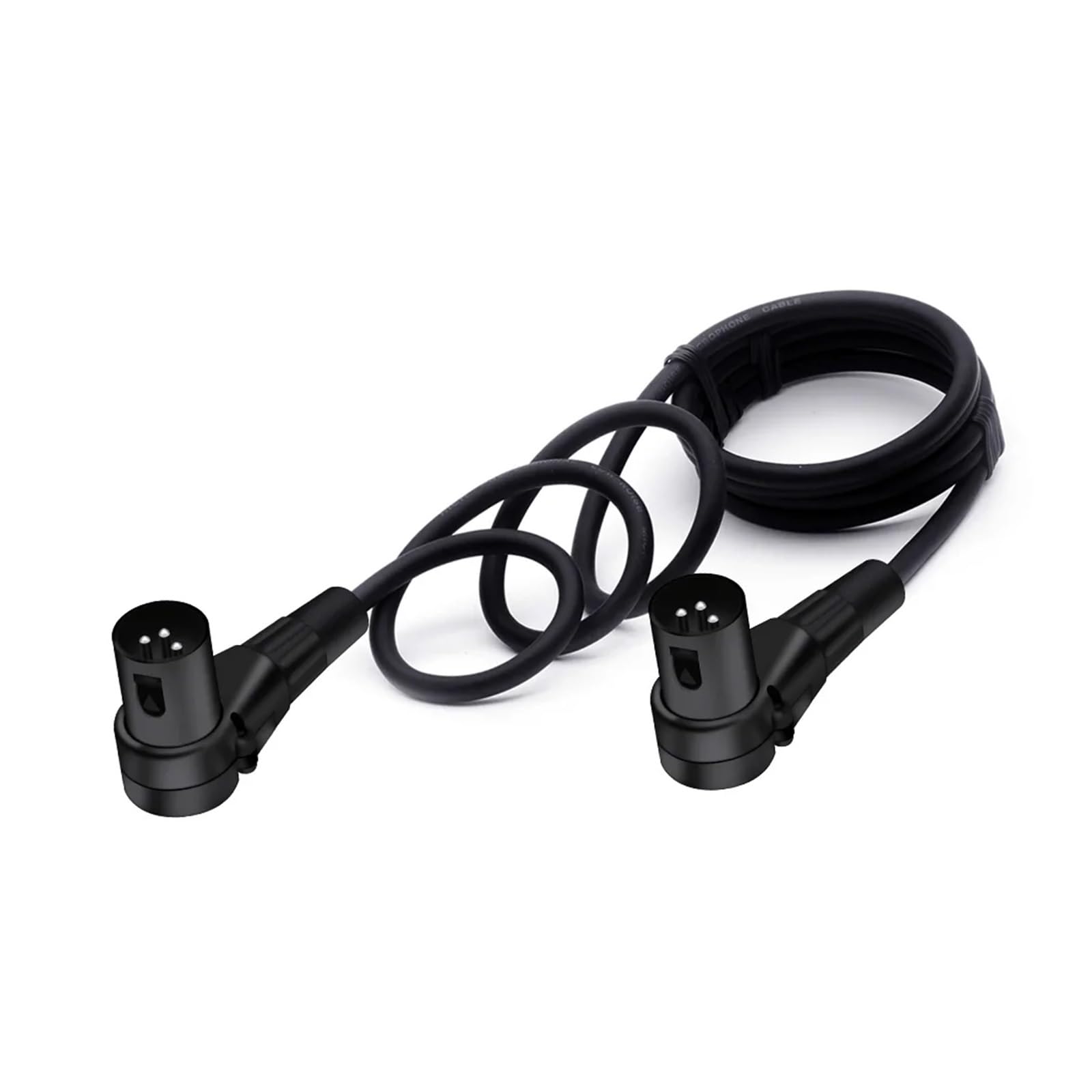 Cavo di prolunga XLR a 3 pin ad angolo retto da maschio a audio OFC in lamina + intrecciato for amplificatore mixer microfono(Svart,2.98m)