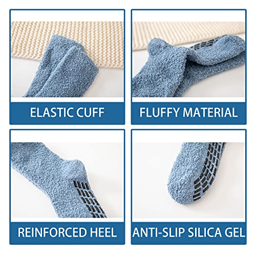 DOOVID Winter Fuzzy Warm Non Slip Slipper Socks - Cozy Fluffy Socks for Women, Christmas, Home3