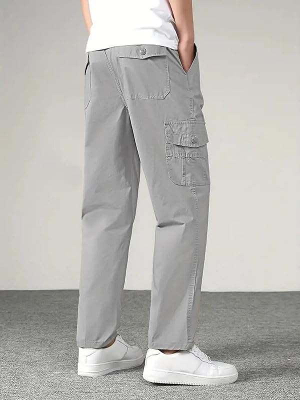 Image of Men's Cotton Cargo Pants | Stylish Multi-Pocket Casual Look-