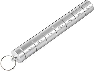 fantaxi Organizador de Comprimidos Caixa de Comprimidos Semanais de Liga de Alumínio para Viagem Caixa de Comprimidos de 7 Dias Organizador de Medicamentos Diários Recipiente de Comprimidos à Prova D  