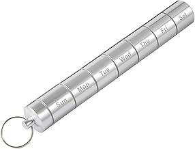 fantaxi Organizador de Comprimidos Caixa de Comprimidos Semanais de Liga de Alumínio para Viagem Caixa de Comprimidos de 7 Dias Organizador de Medicamentos Diários Recipiente de Comprimidos à Prova D