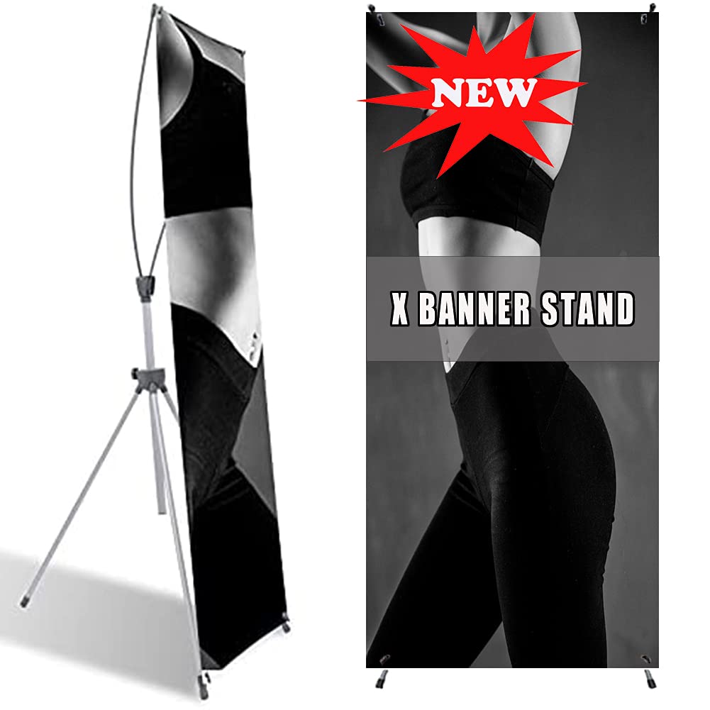New & Style Premium X-Frame Banner Stand 24x72 with Carrying Bag That is Perfect for Trade Show and Store Display (Frame ONLY)(Shipping from SF.CA.)