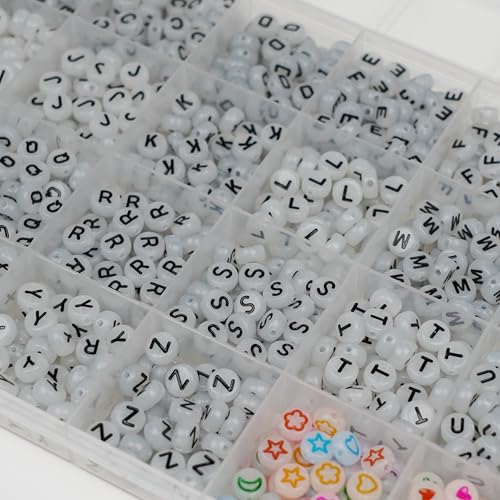 Image of Glow in the Dark Acrylic Letter Beads, 4x7mm