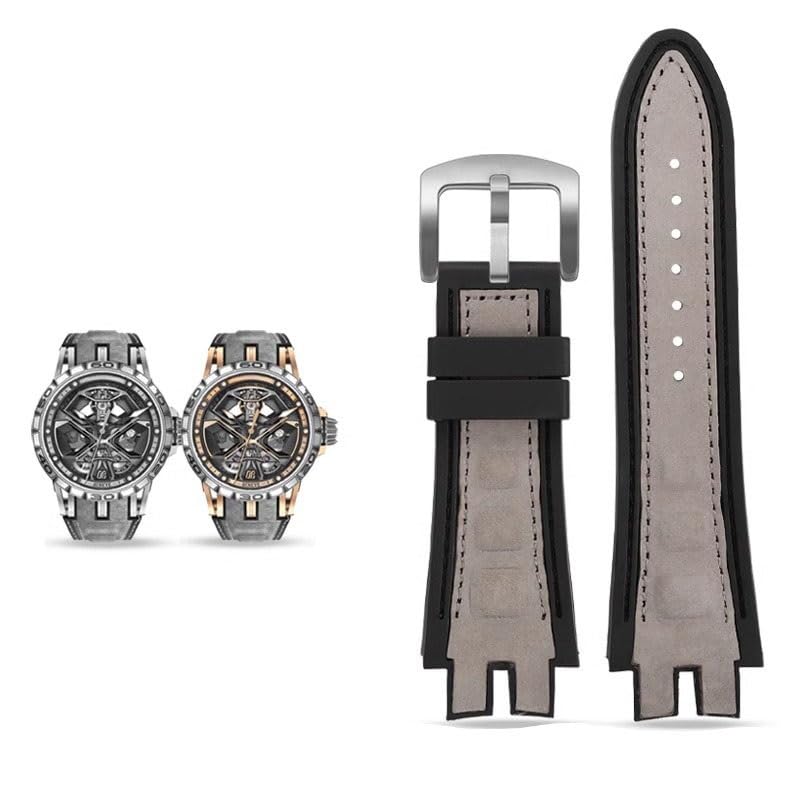 Bracelet Roger Dubuis EXCALIBUR cuir noir et caoutchouc premium