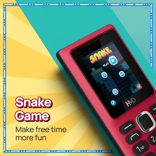 Image of HMD 100 Keypad Mobile Phone | Single SIM, Long Lasting Battery, Durable Design, Wireless FM Radio, Phone Talker, 1-Year Replacement Guarantee | Red