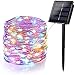 Solar Weihnachten Lichterkette Außen, BrizLabs 24M 240 LED Aussen Kupferdraht Beleuchtung Solarlichterkette 8 Modi Wasserdicht für Xmas Bäume Garten Balkon Terrasse Hochzeit Party Deko, Bunt