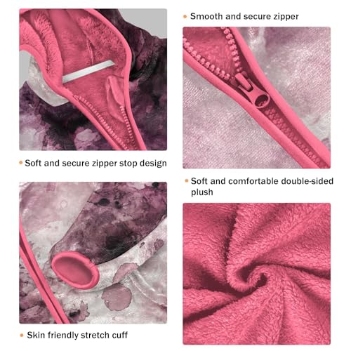 GuoChe Watercolor Abstract Splash-ink Dark Purple Baby Girl Fleece Jacket3