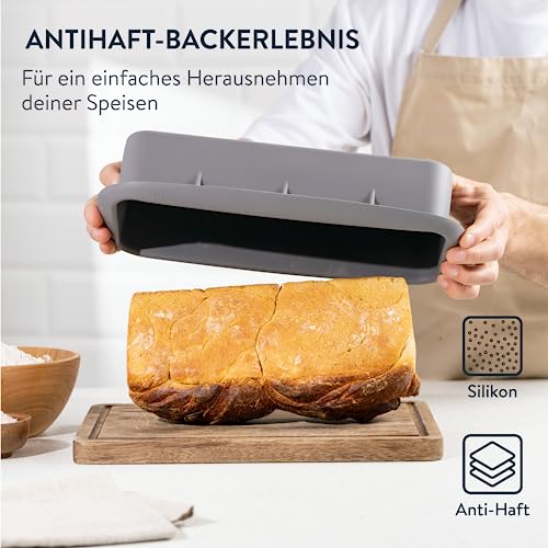 Silikon Kastenform GOURMEO Brotbackform 30cm mit Antihaftbeschichtung