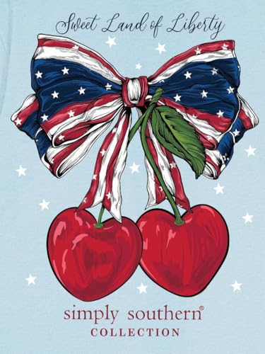 Simply Southern Sweet Land of Liberty - Cherries - Patriotic - Youth T-Shirt2