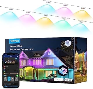 Govee Permanent Outdoor Lights 30M, Smart RGBIC Outdoor Lights with 72 Scene Modes, Work with Alexa, Google Assistant, 72 LED Eaves Lights IP67 Waterproof for Party, Eaves Decoration