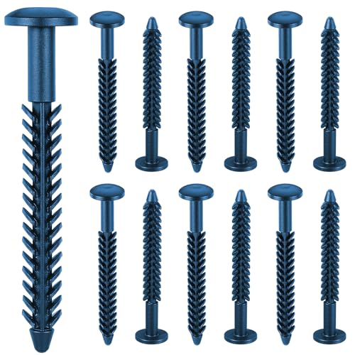 MorningRo 12 Pack Vinyl Shutter Fasteners Exterior Spike Loks,Classic Blue