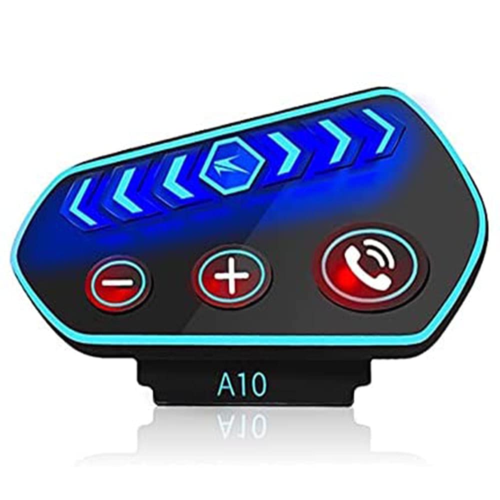 Casco Moto Baceyong 2600mAh Bluetooth 5.0, Auricolare Wireless Impermeabile con Raggio di Trasmissione 20m, Tripla Cancellazione del Rumore, Assistente Vocale e Luce Notturna