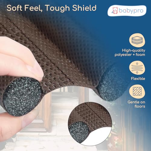 Image of BabyPro 38 inch Door Guard Strips Pack of 5, Door Seal Gap Filler, Brown | Polyester Foam Material, Sound-Proof, Noise & Dust Blocker, Insect Protector