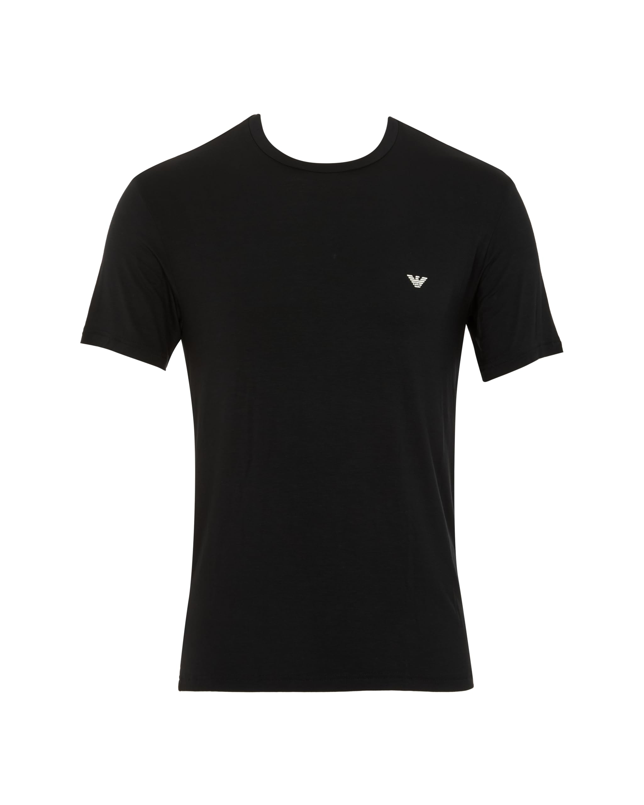 Emporio Armani Man's Soft Touch Bamboo Viscose 2-Pack Crew Neck T-Shirt, Black, S, Fitted