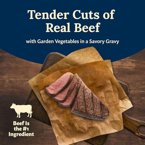 Image of Blue Buffalo Delectables Natural Wet Dog Food Toppers, Hearty Beef Cuts in Gravy, 3-oz (24 Pouches)