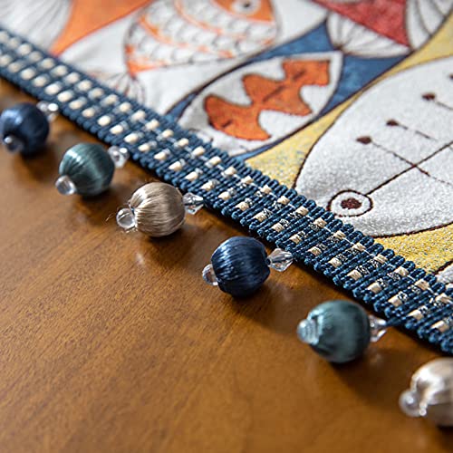 Chemin de table multicolore en chenille à pompons 33x140 cm KnSam - 8